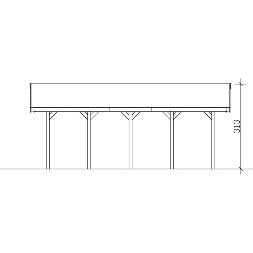 Technische Zeichnung vom Carport Wallgau