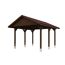 Holzcarport mit braunem Dach