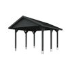 Schwarzer Carport mit schwarzem Dach