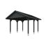 Schwarzer Carport mit schwarzem Dach