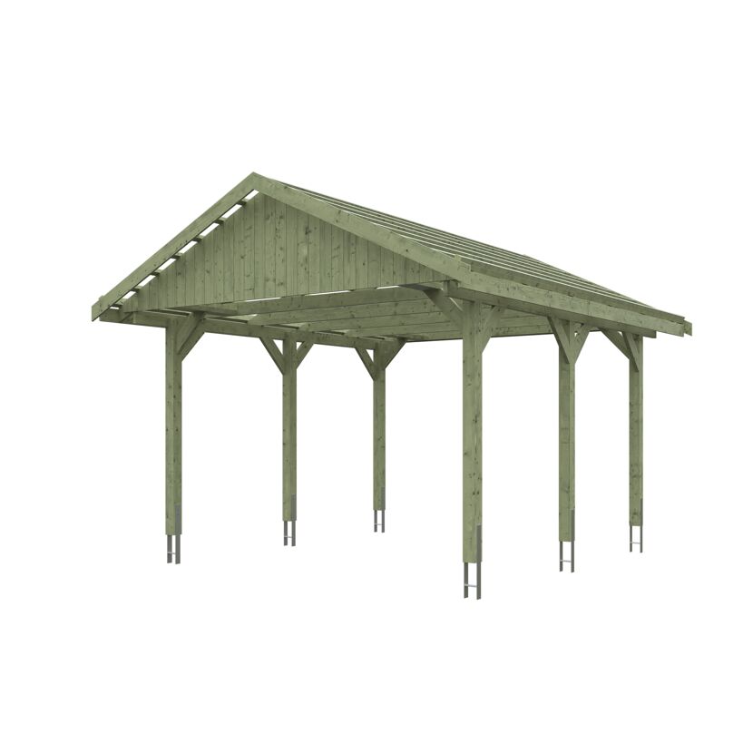 Holzcarport mit Satteldach