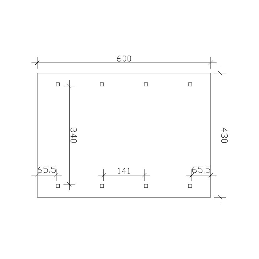 Zeichnung Spiegel CP Wallgau 430 x 600 mm