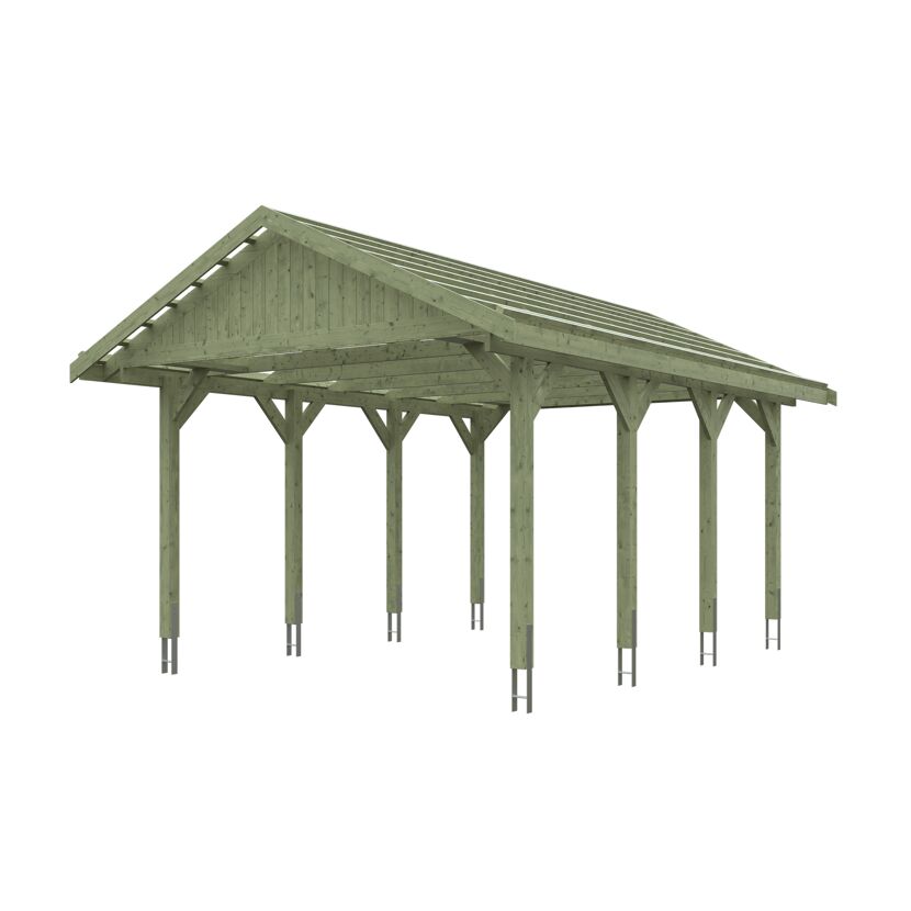 Holzcarport Wallgau mit Satteldach