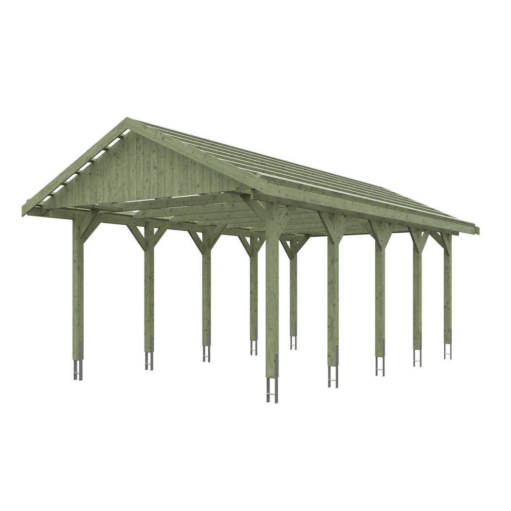 Holzcarport Wallgau mit Spitzdach