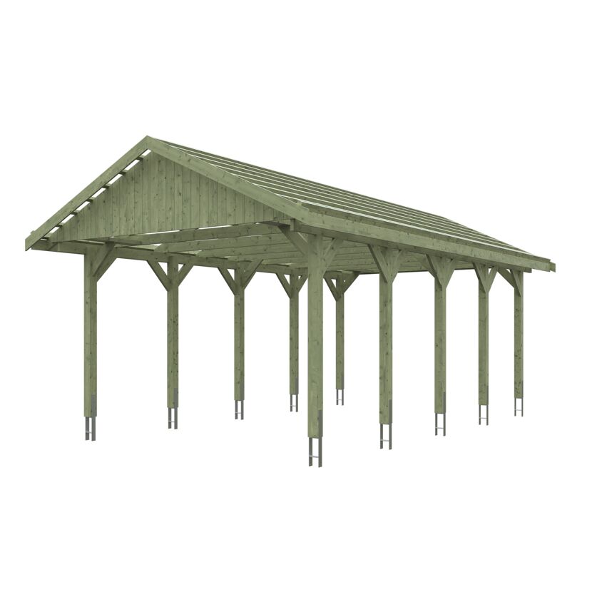 Holzcarport Wallgau mit Spitzdach