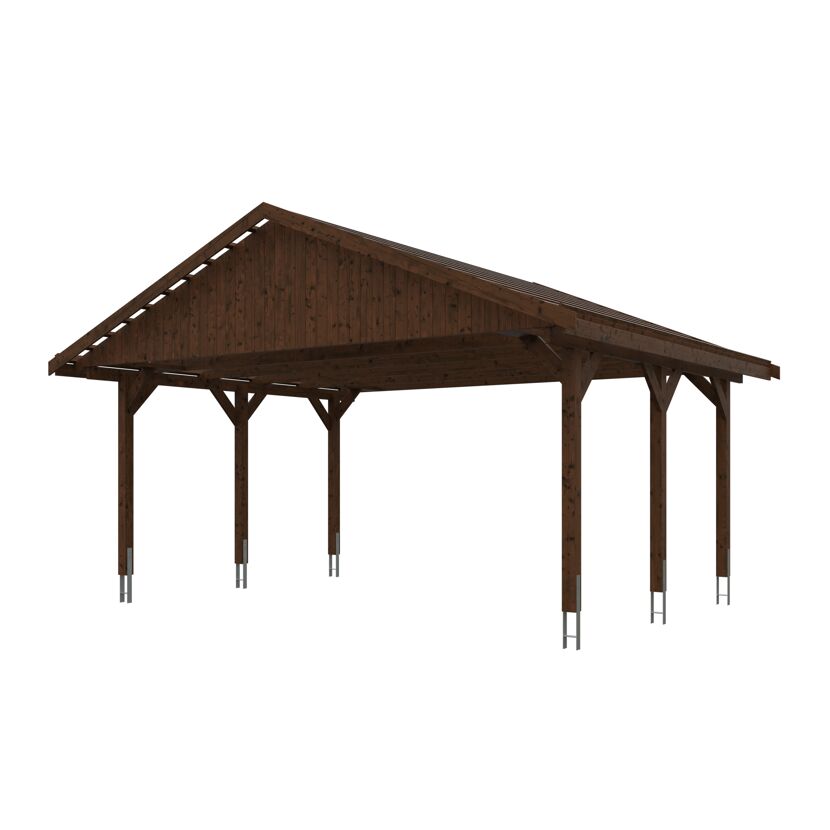 Holzcarport Wallgau von vorne