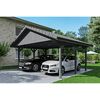 Doppelcarport mit zwei Autos darunter