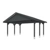 Grauer Carport aus Holz