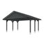 Grauer Carport aus Holz