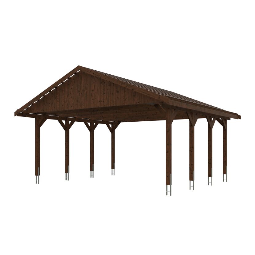 Holzcarport mit Satteldach