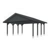 Grauer Carport aus Holz