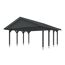 Grauer Carport aus Holz