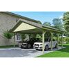 Doppelcarport mit zwei Autos darunter