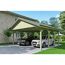 Doppelcarport mit zwei Autos darunter