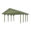 Grüner Carport Wallgau mit Spitzdach