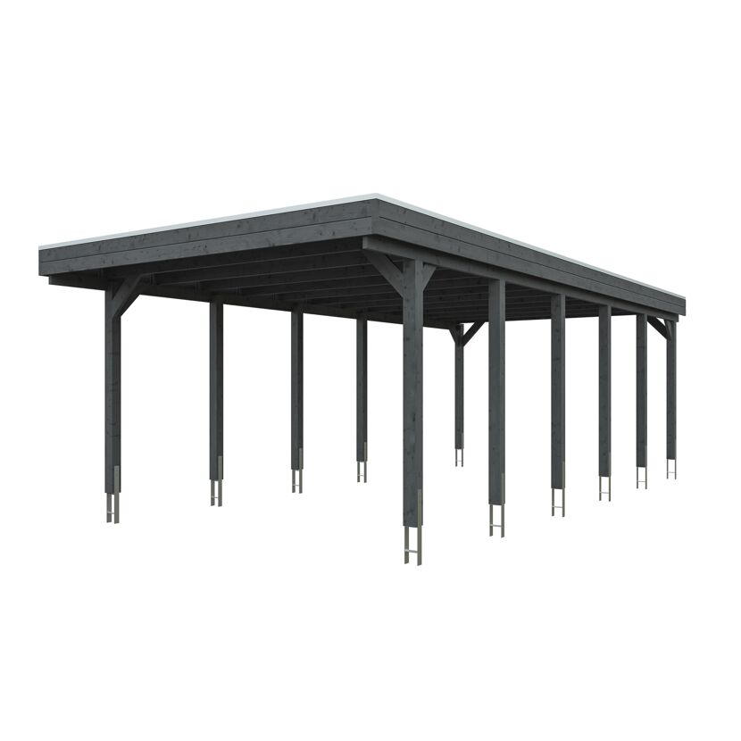 Carport Friesland aus Holz in anthrazit