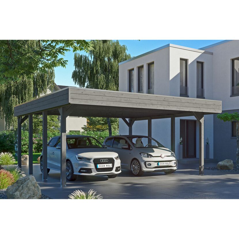 Doppelcarport mit zwei Autos
