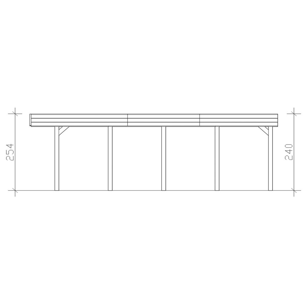 CP Friesland 557x708 Carport, Seitenansicht mit Maßen