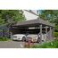 Doppelcarport aus Holz mit zwei Autos