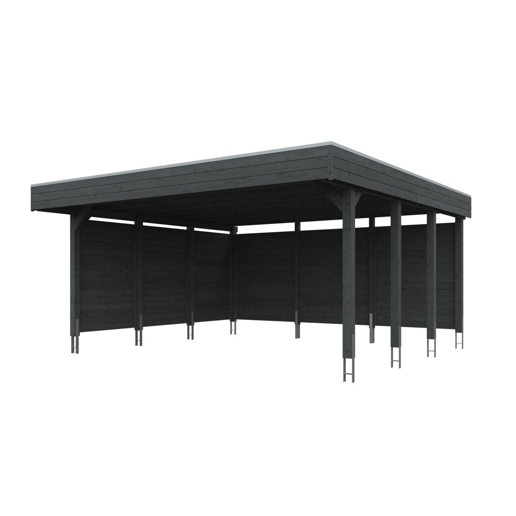 Grauer Carport Friesland Set 3