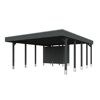 Grauer Carport Friesland mit Sichtschutz