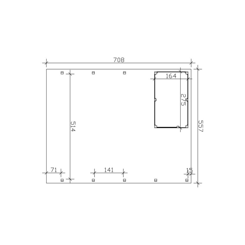 Technischer Zeichnung vom Carport CP Friesland Set 4