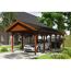 Doppelcarport aus Holz mit schwarzem Dach
