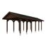 Holzcarport mit schwarzem Dach