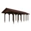Holz-Carport mit braunem Dach