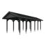 Schwarzer Carport CP Wallgau 380x900 cm