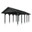 Schwarzer Carport Wallgau mit Pultdach