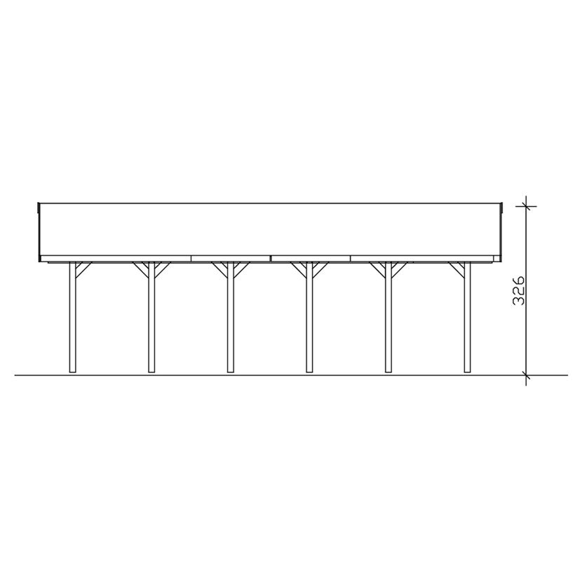 Technische Zeichnung vom Carport CP Wallgau