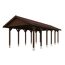 Holzcarport mit braunem Dach