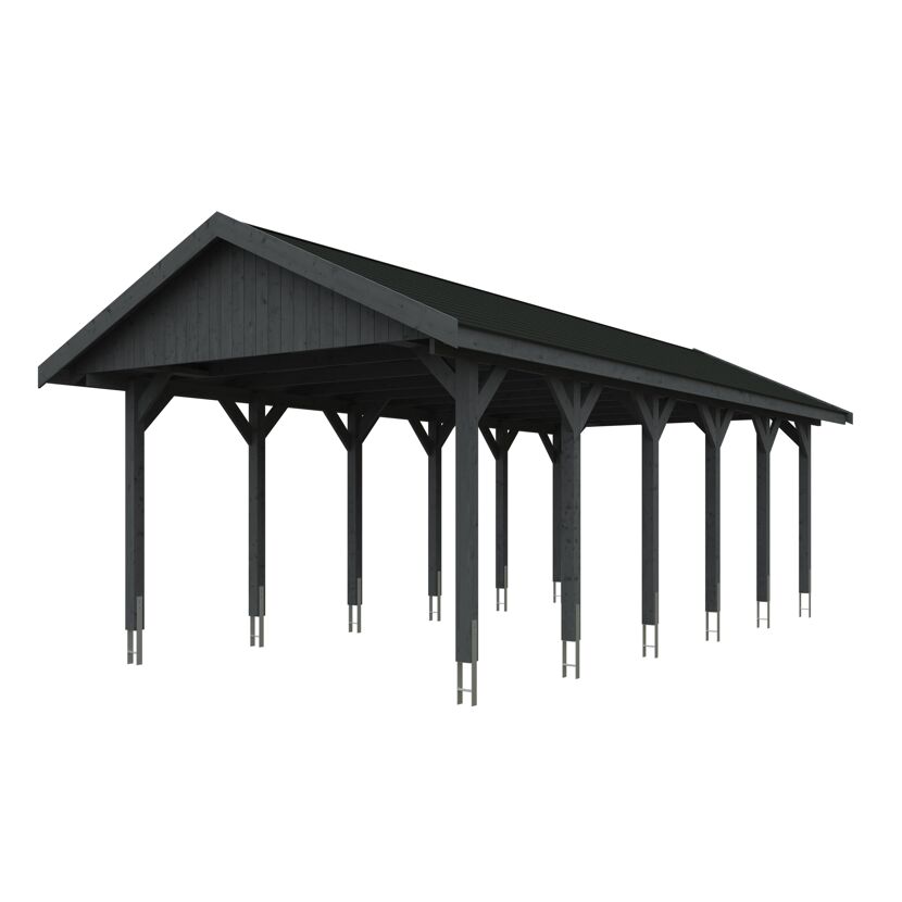 Schwarzer Carport Wallgau