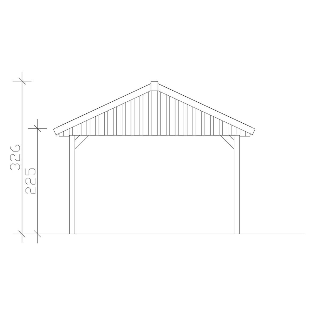 Technische Zeichnung des Carports CP Wallgau