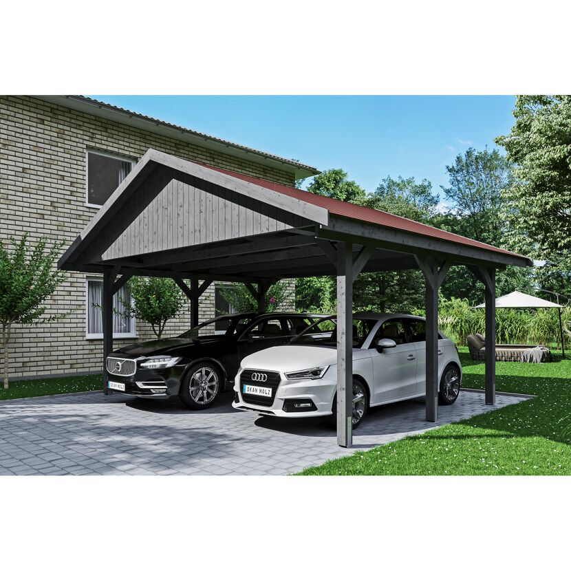 Doppelcarport mit zwei Autos