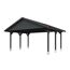 Grauer Carport Wallgau mit rotem Dach