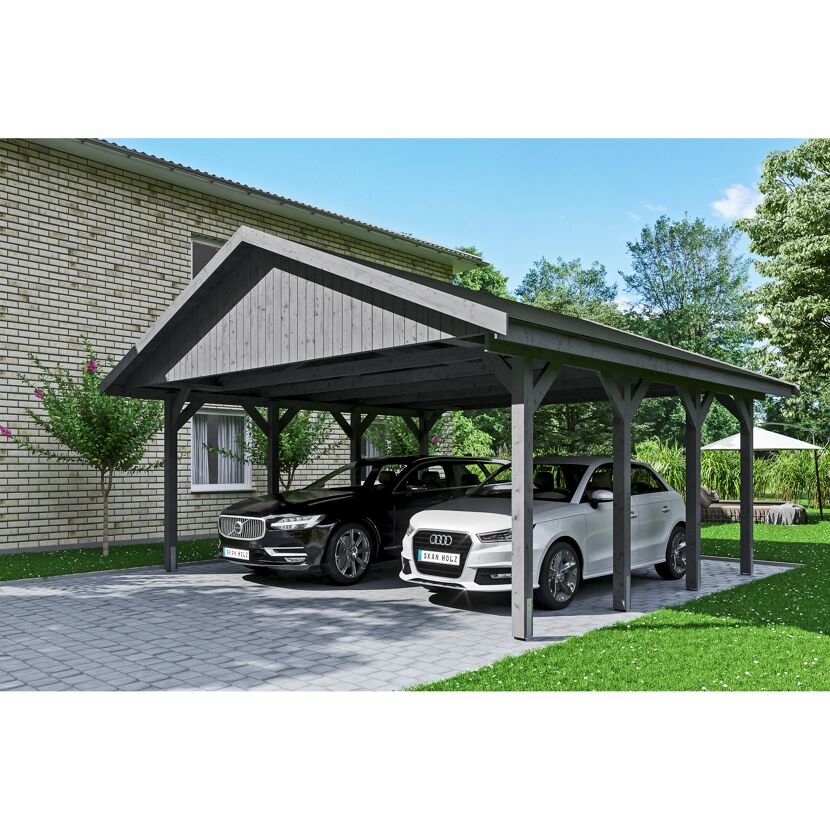 Doppelcarport mit zwei Autos