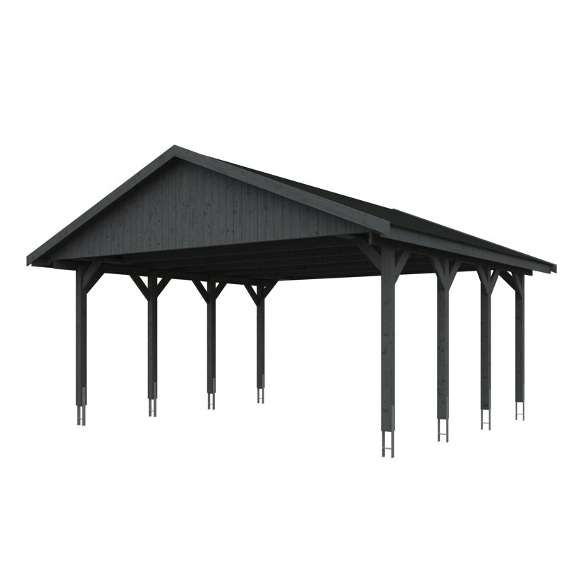 Schwarzer Carport Wallgau