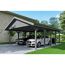 Doppelcarport aus Holz mit zwei Autos