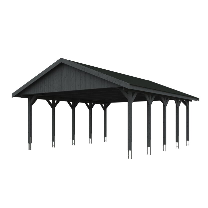 Schwarzer Carport Wallgau