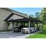 Doppelcarport mit zwei Autos darunter