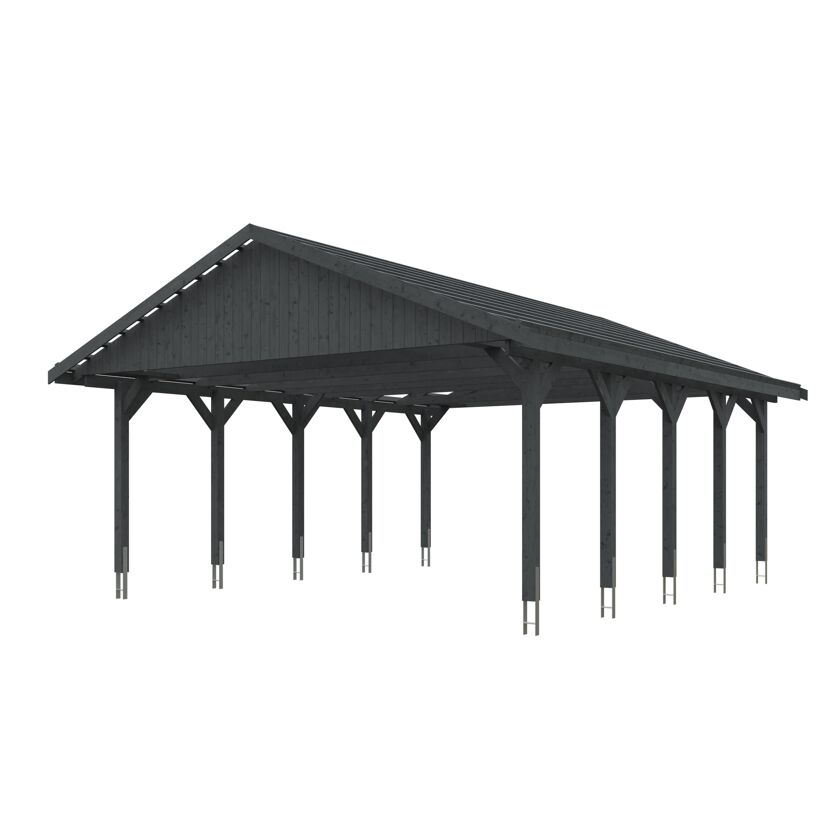 Grauer Carport Wallgau