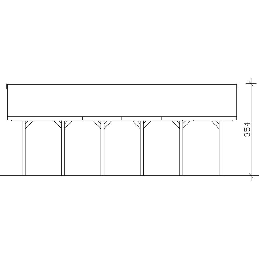 Zeichnung eines Carports von der Seite