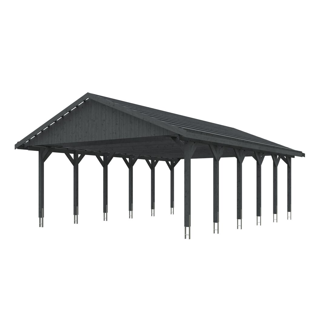 Grauer Carport Wallgau 620 x 900 cm