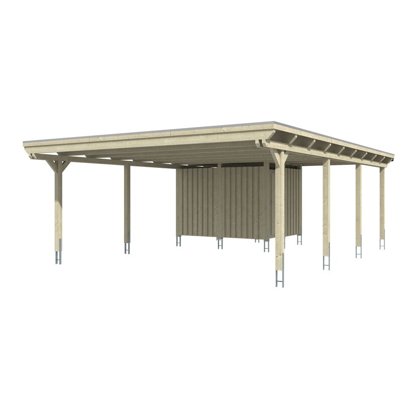 Holz-Carport mit Abstellraum
