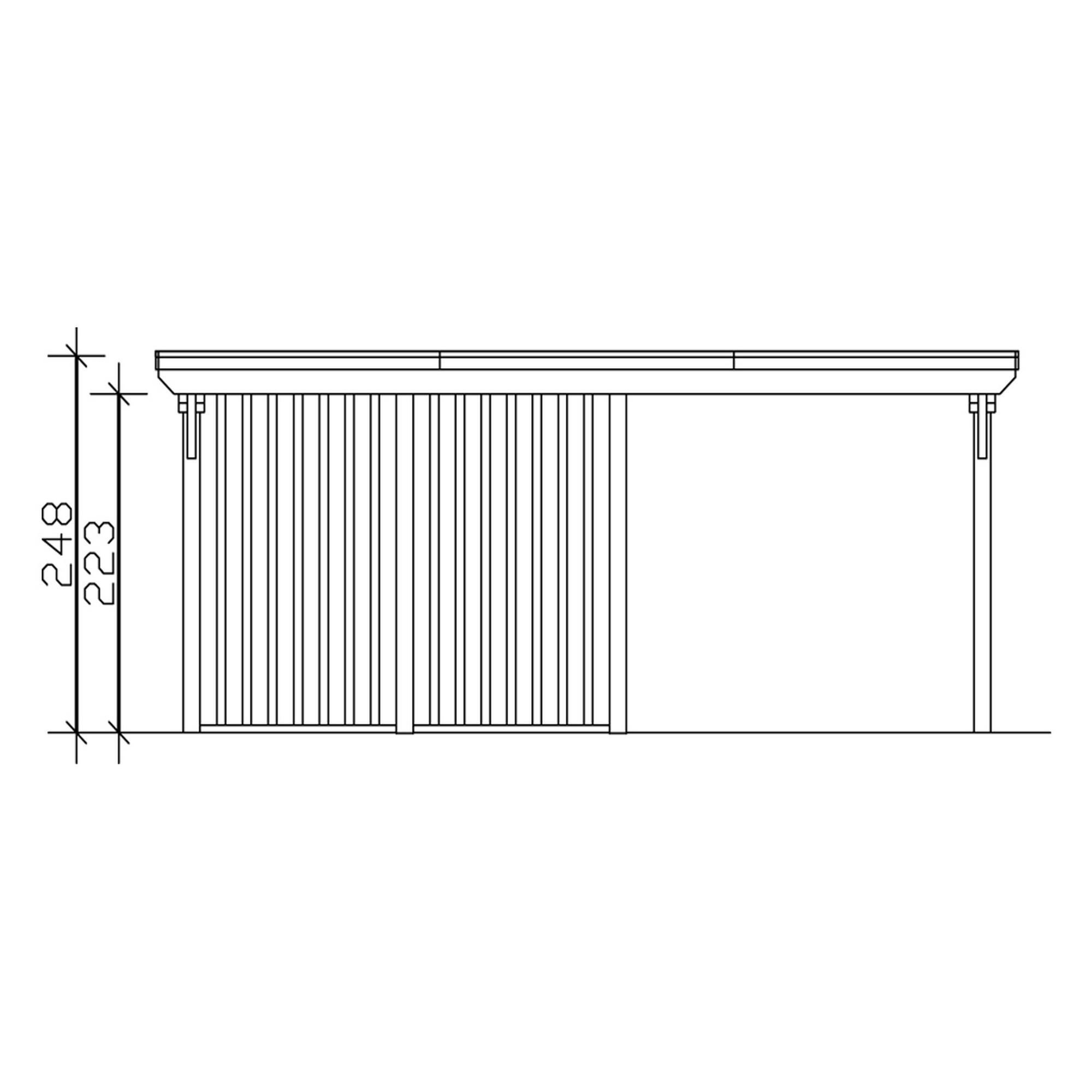 Carport 'Emsland' mit Abstellraum, 613 x 846 cm, grau, Aluminiumdach + product picture