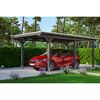 Auto unter einem grauen Carport