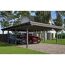 Doppelcarport aus Holz mit zwei Autos