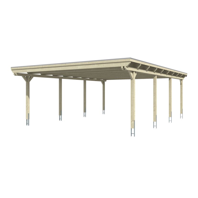 Carport aus Holz mit Alu-grauem Dach